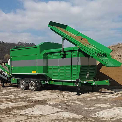 6.5-10T 環境用 ローター式割れ草堆肥シート用の移動式回転ドラムスクリーン