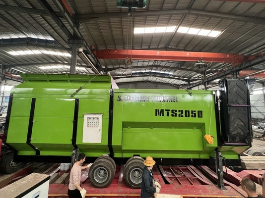 農場 33.2kw モーター 大容量 MTS 2050 モバイル トロンメルシート 堆肥回転ドラム