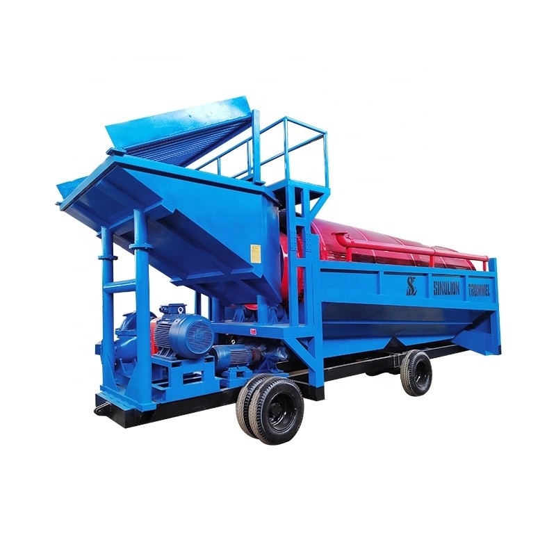 100 トンゴールドセパレーター 鉱山洗浄工場用 移動型ゴールドトランメルスクリーンマシン